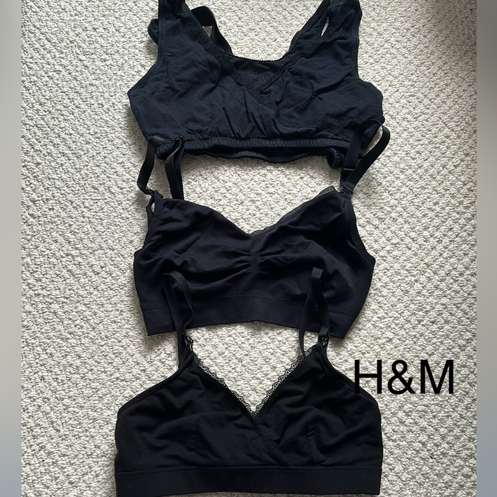 Lot of 4 maternity nursing bras H&M Thyme Maternity Warners sz S M 75B 32C 34B